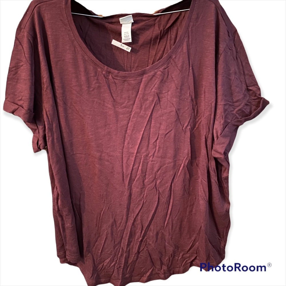 Maroon Burnout Top Shirt Ladies Size 2X NWT New